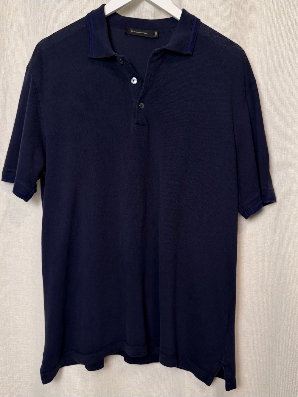 Ermenegildo Zegna Navy Short-Sleeve Polo